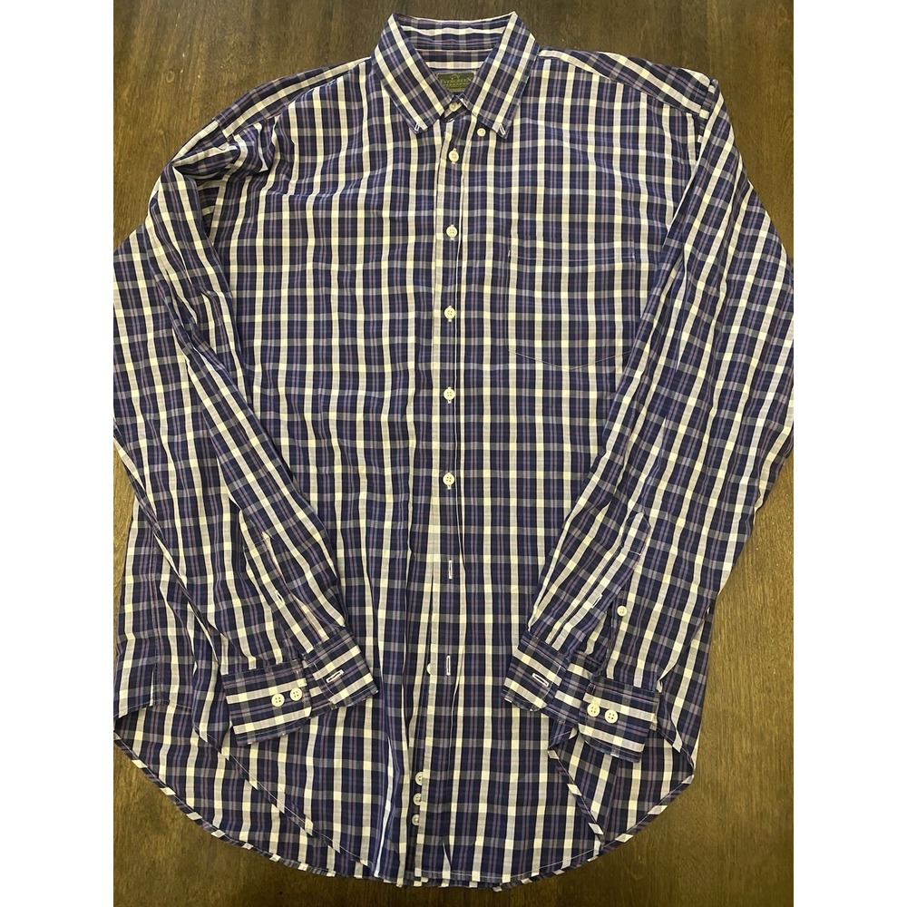 Evergreen Shirt Mens XXL Navy Plaid Sportsmens Full Fit